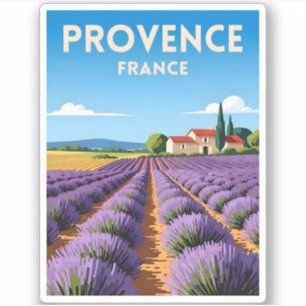 Sticker Paysage Vintage voyage Rétro Provence France
