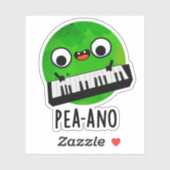 Sticker Pea-ano Funny Musique Veggie Pea Pun (Feuille)