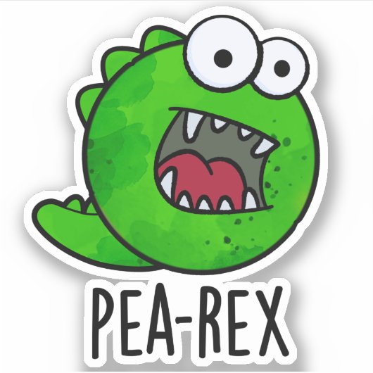 Sticker Pea Rex Dinosaur Dinosaure Veggie TRex Pun (Devant)
