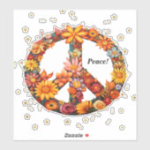 Sticker Peace affiché sur l'ordinateur portable (Feuille)