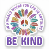 Sticker Peace and Love Hippie Boho Be Kind (Recto)