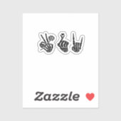 Sticker Peace And Roll Skeleton Mains Classique (Feuille)