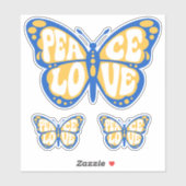 Sticker Peace Heart Love I Stand With Ukraine Button Class (Feuille)