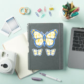 Sticker Peace Heart Love I Stand With Ukraine Button Class (Couverture iPad)