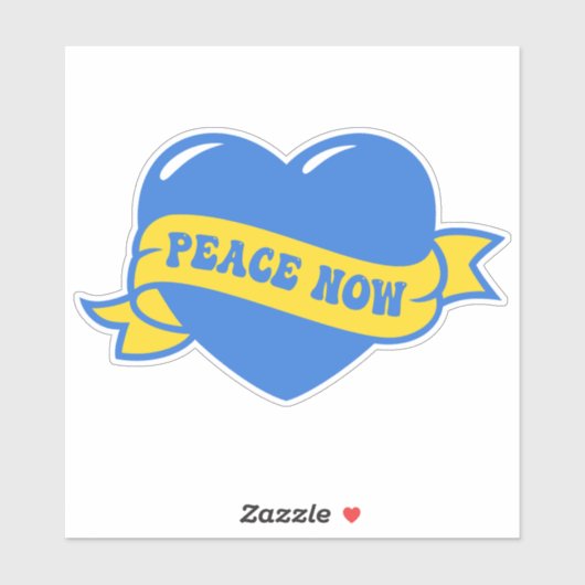 Sticker Peace Heart Love I Stand With Ukraine Button Class (Feuille)