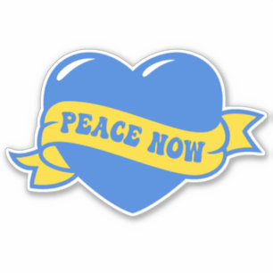 Sticker Peace Heart Love I Stand With Ukraine Button Class
