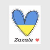 Sticker Peace Heart Love I Stand With Ukraine Button Class (Feuille)