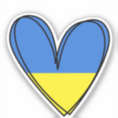 Sticker Peace Heart Love I Stand With Ukraine Button Class (Recto)