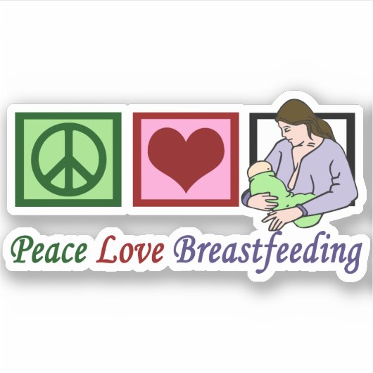 Sticker Peace Love allaiter mère (Devant)