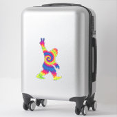 Sticker Peace Love Bigfoot - Amateurs de Bigfoot (Sur valise)