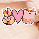Sticker Peace Love Boba Bubble Tea Cute and Funny<br><div class="desc">Pour les amateurs de thé à bulles,  cet adorable sticker boba est parfait pour les bouteilles d'eau,  les ordinateurs portables,  et plus !</div>