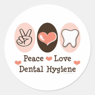 Sticker Peace Love Dental Hygiene