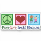 Sticker Peace Love Enseignant de l'éducation spéciale (Devant)