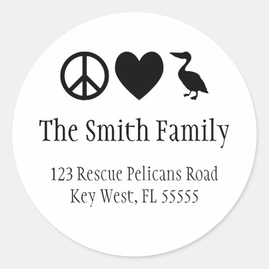 Sticker Peace Love et Pélicans (Devant)