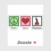 Sticker Peace Love Flamenco Dancing (Feuille)