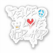 Sticker Peace Love Hip hop Dancing (Recto)