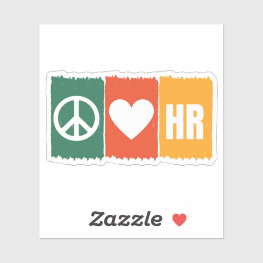 Sticker Peace Love HR (Feuille)