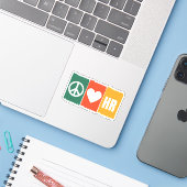 Sticker Peace Love HR (Ordinateur portable avec iPhone)