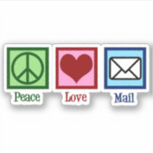 Sticker Peace Love Mail (Devant)