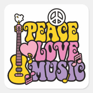 Sticker Peace Love Music