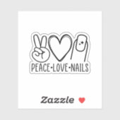 Sticker Peace Love Nails Sticker: Nail Artist Gift (Feuille)