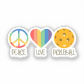 Sticker Peace Love Pickleball (Recto)