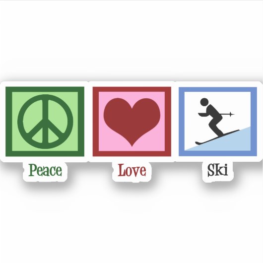 Sticker Peace Love Ski (Devant)