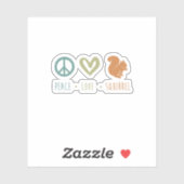 Sticker Peace Love Squirrel Cute Funny Squirrel. Parfait f (Feuille)