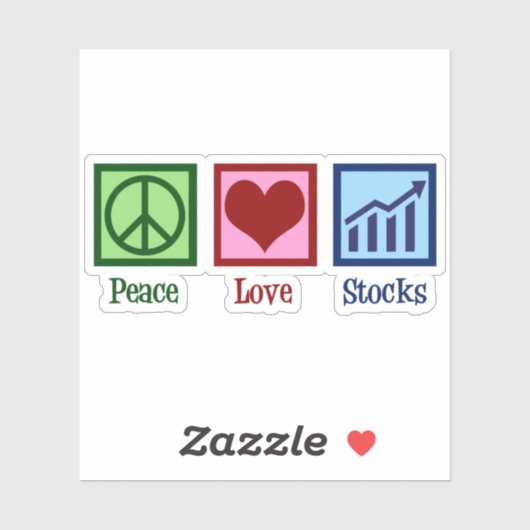 Sticker Peace Love Stocks Funny Stock Market (Feuille)
