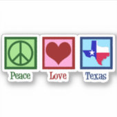 Sticker Peace Love Texas Fier Texan (Devant)