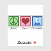 Sticker Peace Love Toxicology Cute Toxicologist Ordinateur (Feuille)