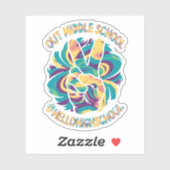 Sticker Peace Out Middle Hello Lycée Tie Dye (Feuille)