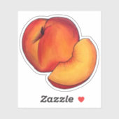 Sticker Peach Été Ripe Juicy Georgia Pache Fruit (Feuille)