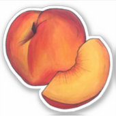 Sticker Peach Été Ripe Juicy Georgia Pache Fruit (Devant)