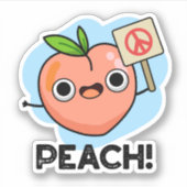 Sticker Peach Funky Peace Fruit Pun (Devant)