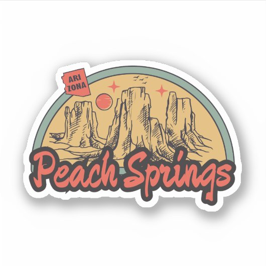 Sticker Peach Springs, Arizona (Devant)