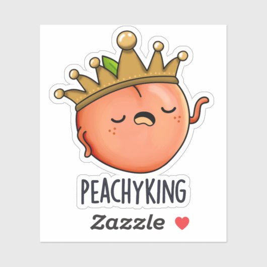 Sticker Peachy King Funny Peach Pun (Feuille)