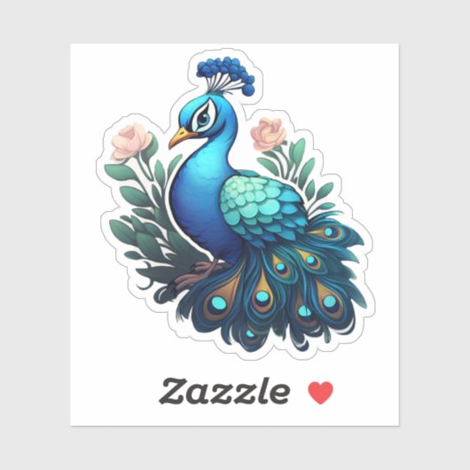 Sticker Peacock (Feuille)