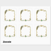 Sticker Peacock avec cadre or "Save the Date" (Feuille)