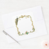 Sticker Peacock avec cadre or "Save the Date" (Enveloppe)