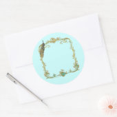 Sticker Peacock avec cadre or "Save the Date" (Enveloppe)