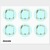 Sticker Peacock avec cadre or "Save the Date" (Feuille)