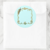 Sticker Peacock avec cadre or "Save the Date" (Sac)