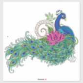 Sticker Peacock Blue Lotus Fleur Henné (Feuille)