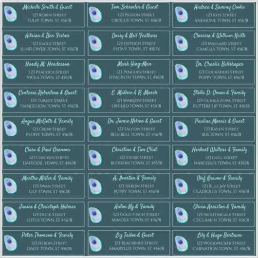 Sticker Peacock Feather Turquoise Moderne Mariage Adresse (Devant)