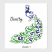 Sticker Peacock's Beauty 2 (Feuille)