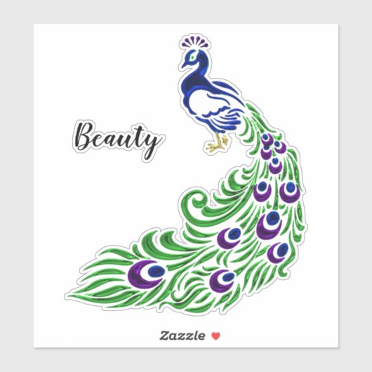 Sticker Peacock's Beauty 2 (Feuille)