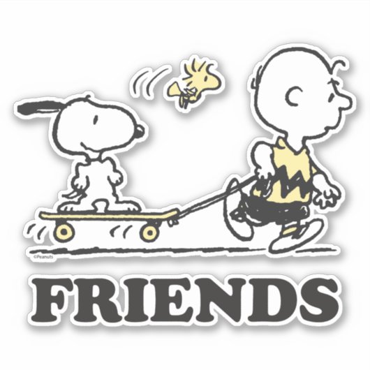 Sticker PEANUTS | Amis Patinage (Devant)