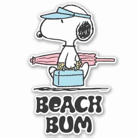 Sticker PEANUTS | Beach Bum Snoopy (Devant)