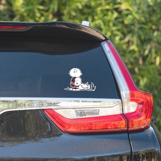 Sticker PEANUTS | Charlie Brown & Snoopy (Côté voiture)